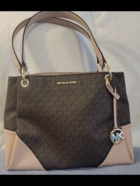 Michael Kors Brown & Blush Logo Tote Bag